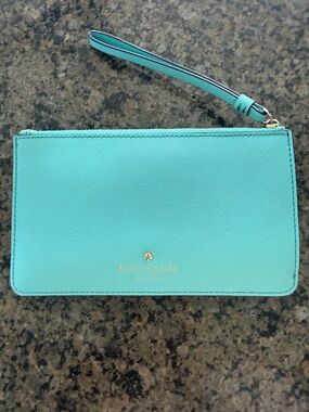 kate spade Tiffany blue wristlet wallet